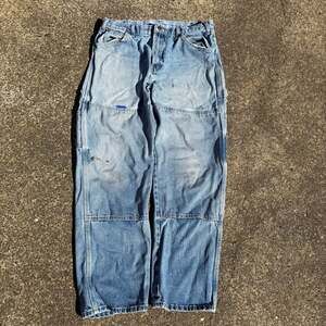 Vintage Dickies Double Knee Carpenter Denim Jeans Distressed Repaired 33x30